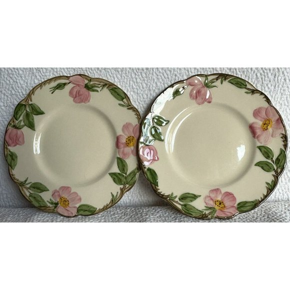 Vintage Franciscan Desert Rose Half Moon 2 Bread/dessert Plates 1949-1953 Unused - Picture 2 of 12